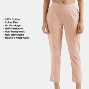 Salmon-Pink-Full Salmon Pink Everyday Cotton Pants