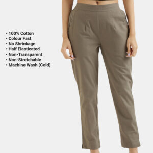 Gray-Full Gray Everyday Cotton Pants