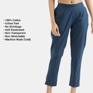 P-Blue-Full Peacock Blue Everyday Cotton Pants