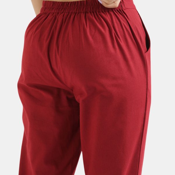 Maroon-Bk Maroon Everyday Cotton Pants