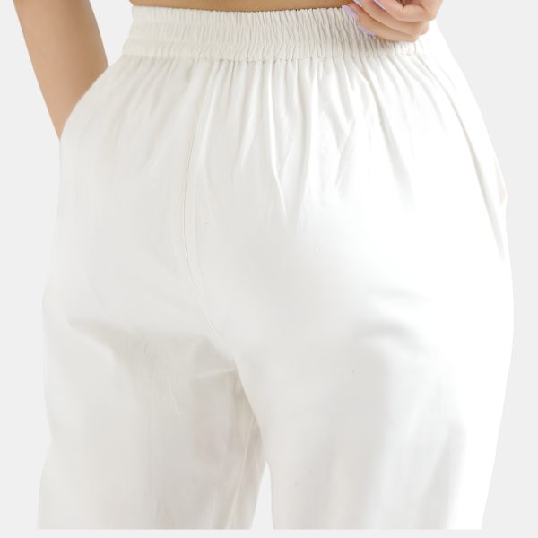 White-Bk White Everyday Cotton Pants